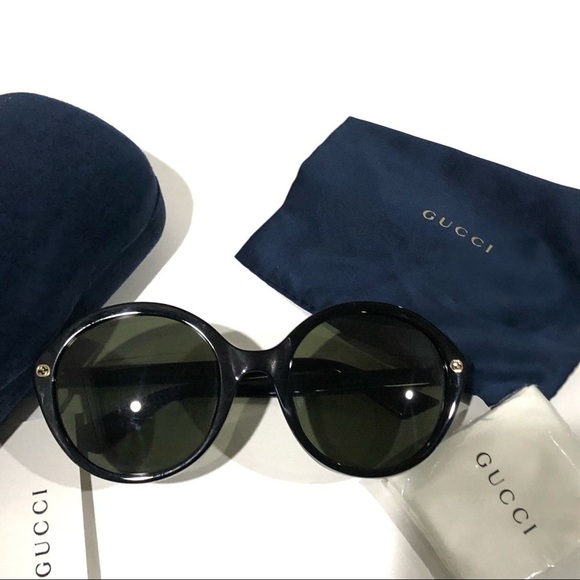 New & Authentic Gucci Round Oversized Lens Black GG023S Sunglasses main image 5